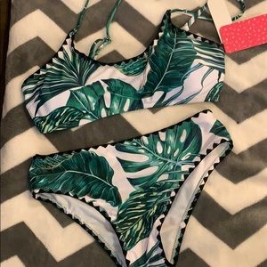 NWT PatPat Bikini Tropical Leave Print Small